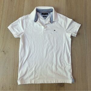 Tommy Hilfiger White Polo Short Sleeve Shirt Classic Casual Style Mens Medium